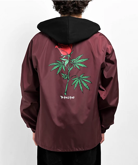 The High & Mighty In Bloom Burgundy Hooded Coach Jacket