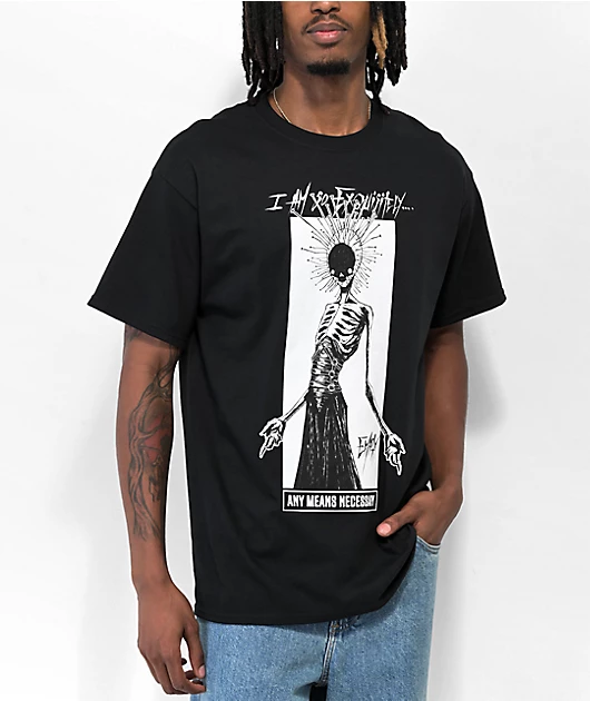 Any Means Necessary Empty Black T-Shirt
