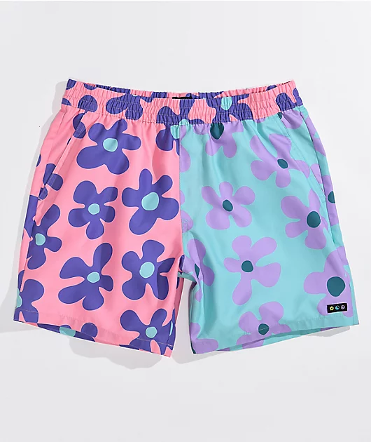 A.LAB Bum Split Pink & Blue Board Shorts
