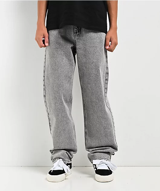 Empyre Kids Loose Fit Grey Scramble Skate Jeans