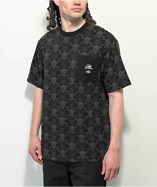 Dickies x Lurking Class by Sketchy Tank Skull & Bones Black T-Shirt