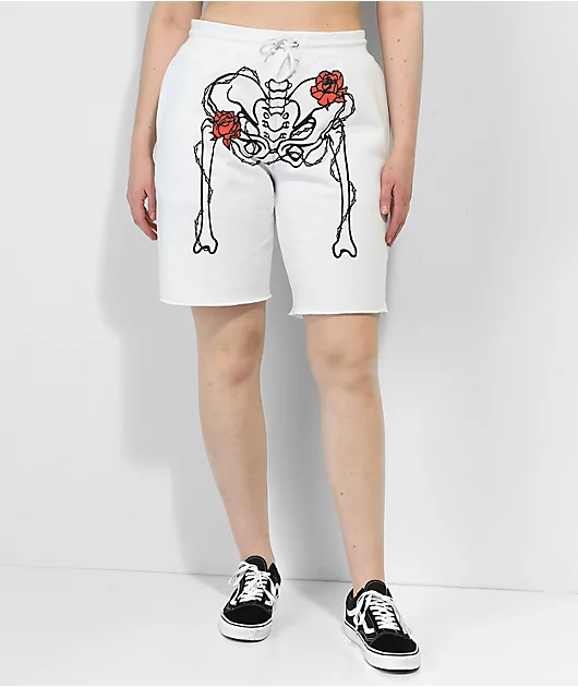 SWIXXZ Skeleton White Sweat Shorts