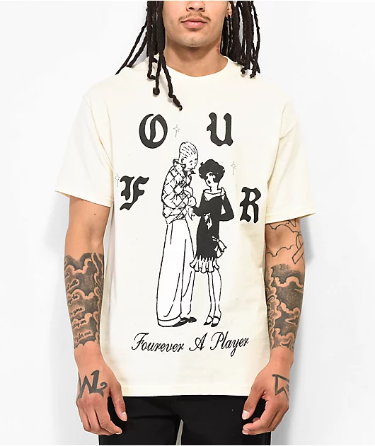 4Hunnid Fourever A Playa Natural T-Shirt
