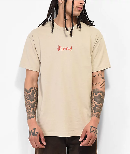 4Hunnid Rosary Tan T-Shirt