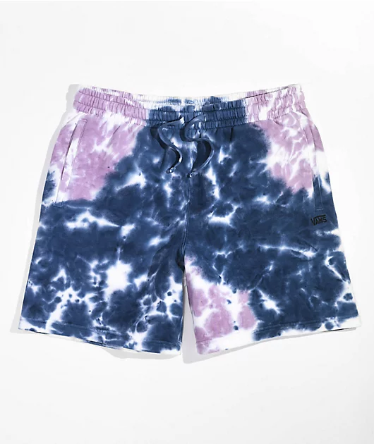 Vans Blue & Purple Tie Dye Fleece Sweat Shorts