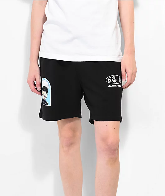 Episode x Jujutsu Kaisen Laughing Gojo Black Sweat Shorts