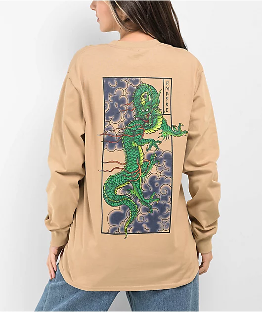 Empyre Traditional Dragon Natural Long Sleeve T-Shirt