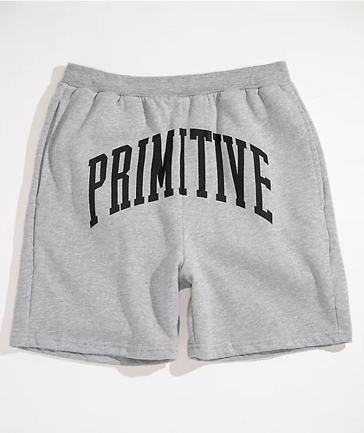 Primitive Collegiate Arch Grey Fleece Sweat Shorts