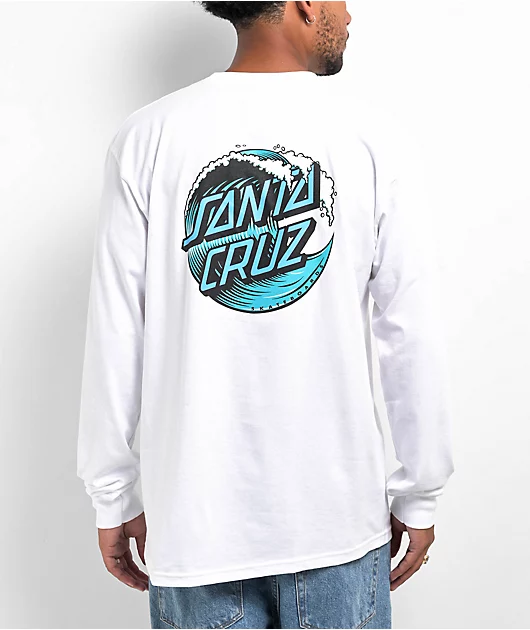 Santa Cruz Wave Dot White Long Sleeve T-Shirt