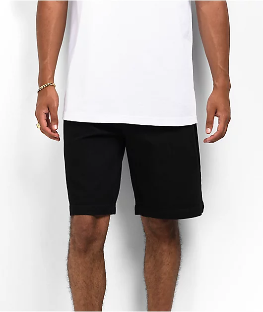 Dickies Wingville Black Denim Loose Fit Skate Shorts