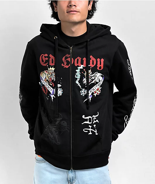 Ed Hardy Panther Black Zip Hoodie