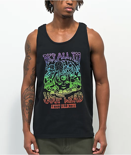 Artist Collective We Trippy Black Tank Top