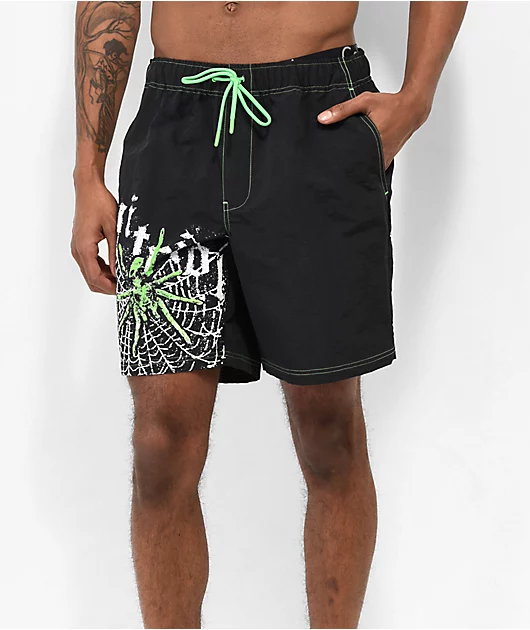 Vitriol Fusion Black & Green Board Shorts