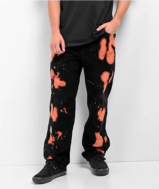 Empyre Loose Fit Bleached Black Corduroy Skate Pants