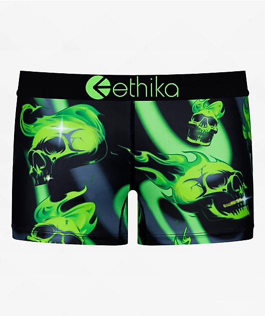 Ethika I Gotta Black & Green Staple Boyshort Underwear