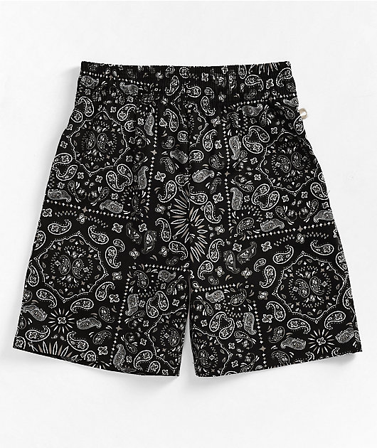 Cookman Black Paisley Shorts
