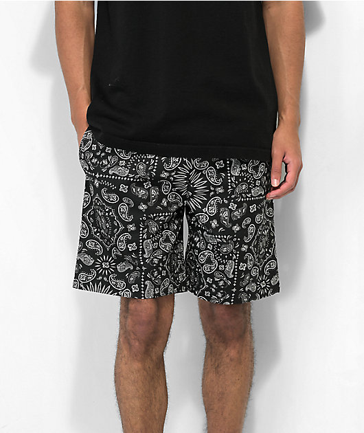 Cookman Black Paisley Shorts
