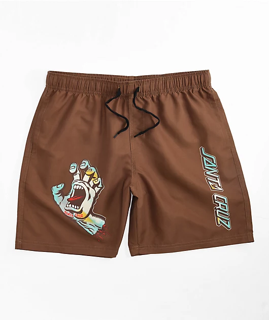 Santa Cruz Holo Hand Brown Board Shorts