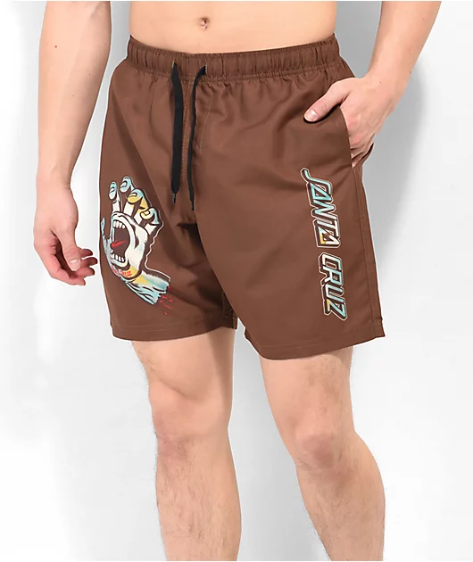 Santa Cruz Holo Hand Brown Board Shorts