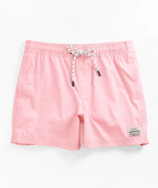Party Pants Nylon Party Coral Pink Board Shorts