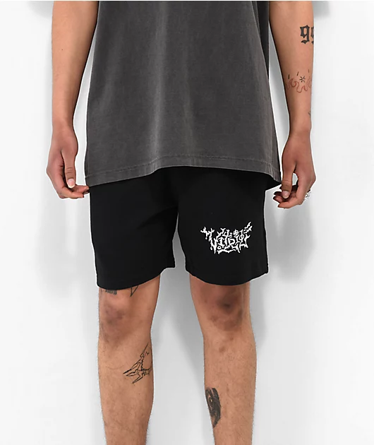 6091-vitriol-etched-black-sweat-shorts-2.webp Vitriol Etched Black Sweat Shorts