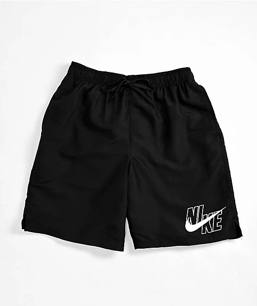 Nike Swim Logo 9\" Black Board Shorts
