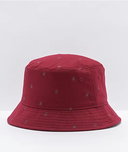 Deathworld Spider Maroon Bucket Hat