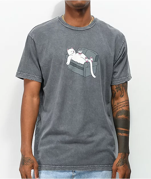 RIPNDIP Noodles Grey Mineral Wash T-Shirt