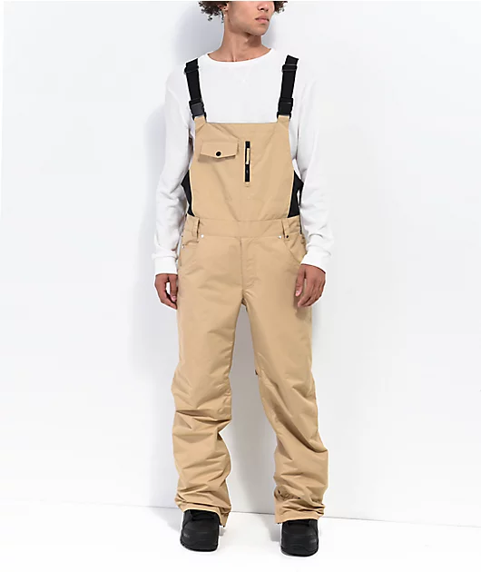 Aperture Bibber Khaki 10K Snowboard Bib Pants 2023