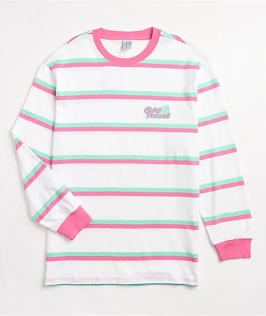 Odd Future Pink & Blue Mini Stripe Long Sleeve T-Shirt