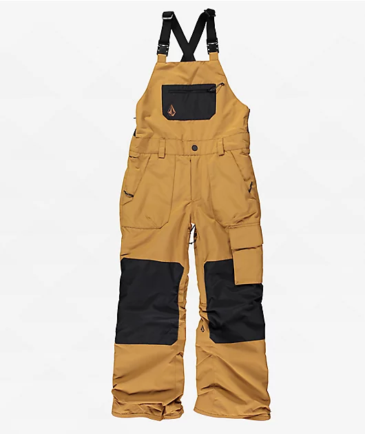 Volcom Kids Barkley Tan 10K Snowboard Bib Pants