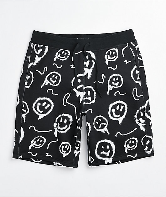 Empyre Doodles Black & White Sweat Shorts