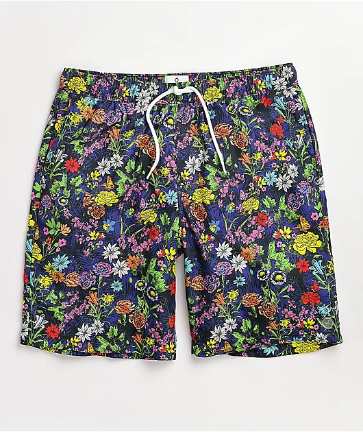 Empyre Grom Flowers Black & Multi Board Shorts