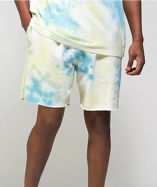 Champion Lightweight Jade & Yellow Tie Dye Shorts