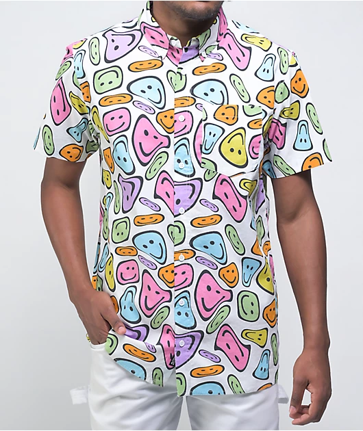 A-Lab Party Pal White Short Sleeve Button Up Shirt