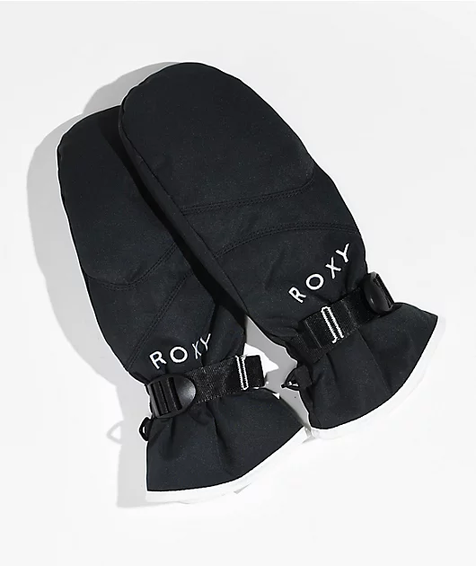 Roxy Jetty Black Snowboard Mittens