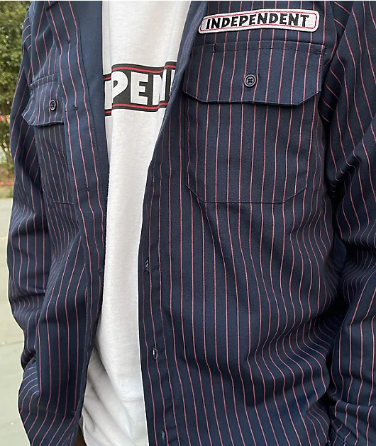 68161-independent-bar-logo-navy-red-pinstripe-button-up-shirt-4.webp Independent Bar Logo Navy & Red Pinstripe Button Up Shirt