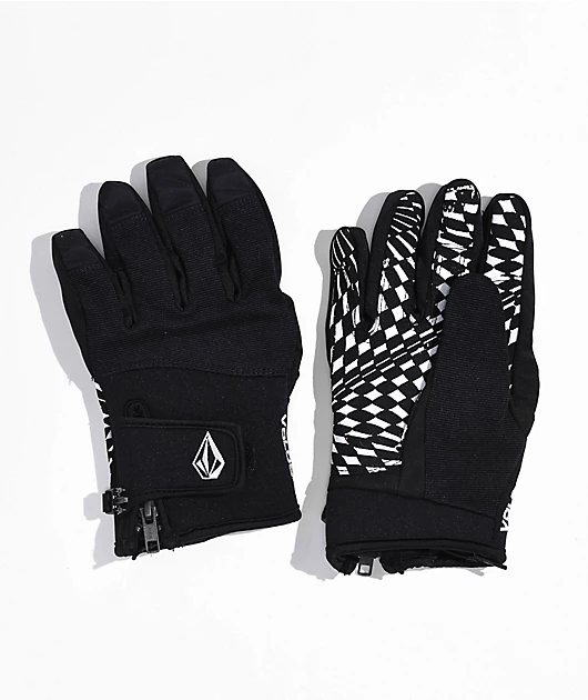 Volcom Crail Black & White Snowboard Gloves 2023