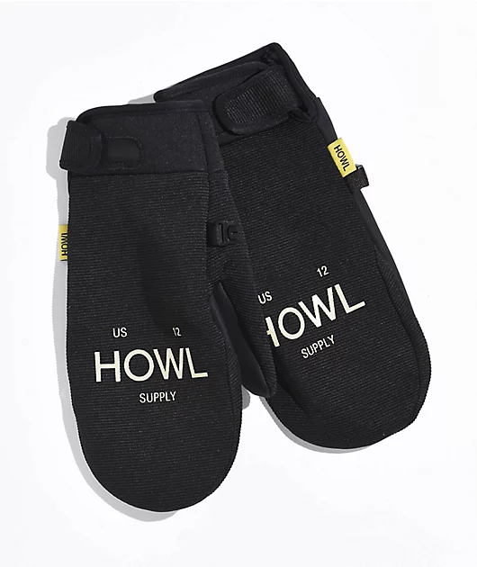 Howl Jeepster Black Snowboard Mittens