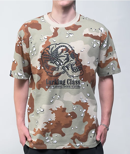 Lurking Class by Sketchy Tank Scorpion Desert Camo T-Shirt