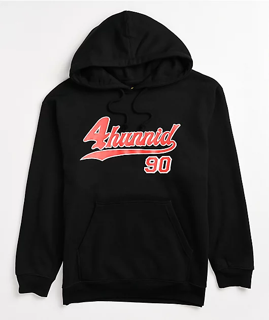 4Hunnid 90s Black & Red Hoodie