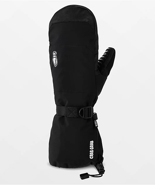 Crab Grab Cinch Black 15K Snowboard Mittens