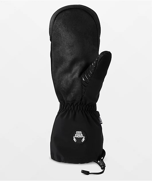 Crab Grab Cinch Black 15K Snowboard Mittens