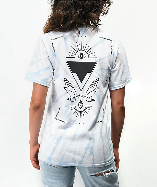 Amplifier Human Rights Blue & White Tie Dye T-Shirt