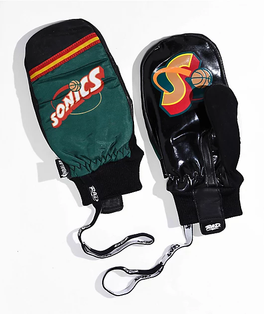 Rad x NBALab Classic Sonics Green 10K Snowboard Mittens