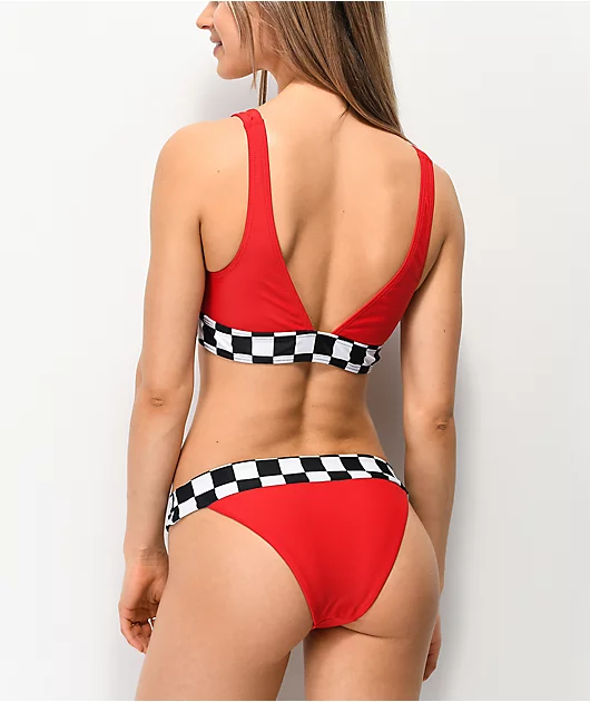 Damsel Tana Checkered Red Cheeky Bikini Bottom