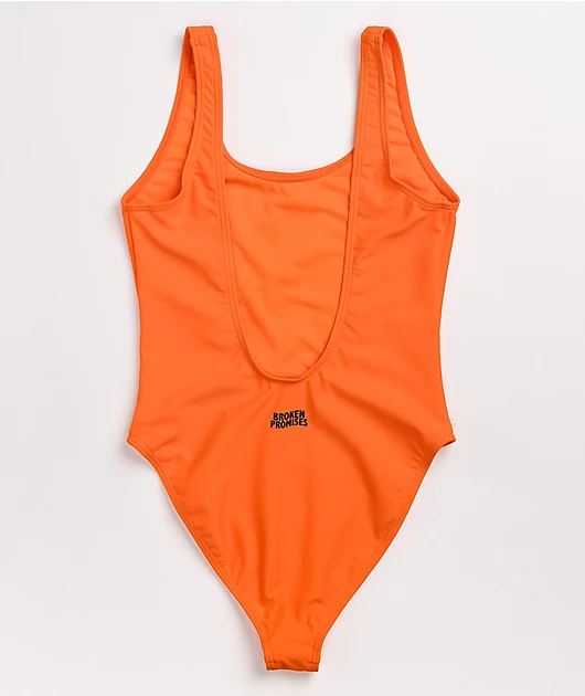 Broken Promises Could Be Different Orange One Piece Swimsuit