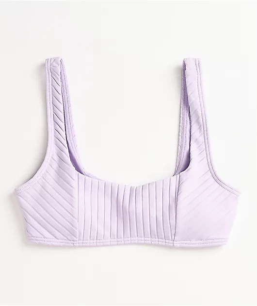 Damsel Photon Super Ribbed Lavender Sport Bikini Top