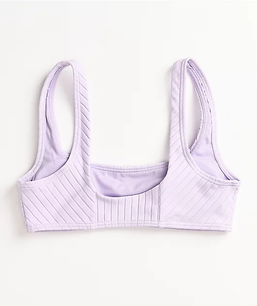 Damsel Photon Super Ribbed Lavender Sport Bikini Top