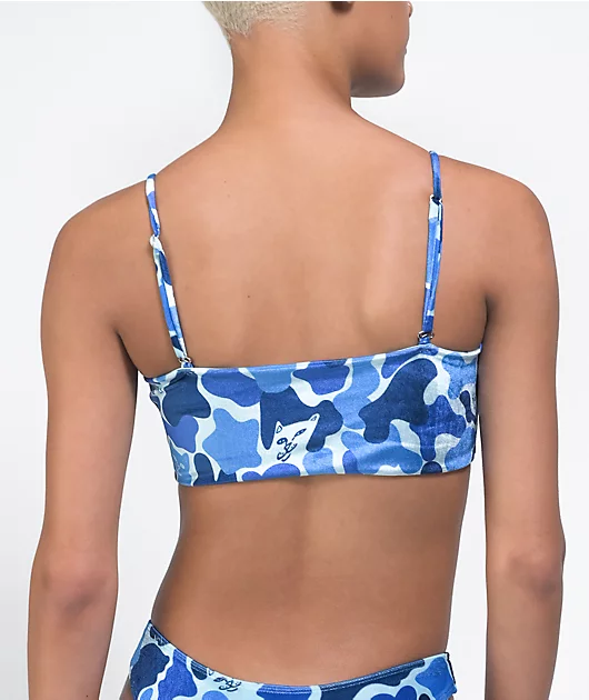 RIPNDIP Blue Camo Bandeau Bikini Top